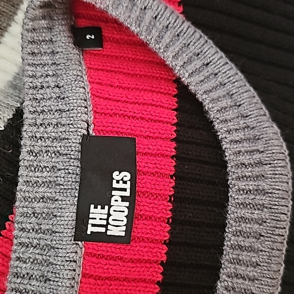 NWOT THE KOOPLES Multicolored Striped Wool Blend Crew-neck Ribbed Sweater Size M - Picture 14 of 15